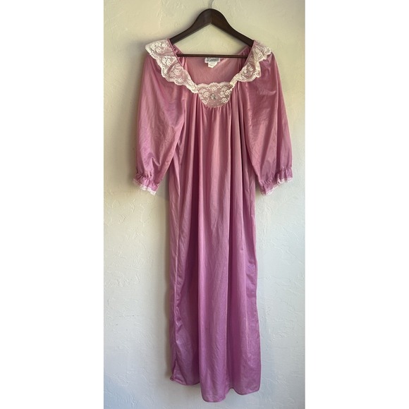 Featherbed NY Other - Vintage Featherbed‎ Pink Maxi Nightgown Dress M Dainty Coquette Lace Victorian